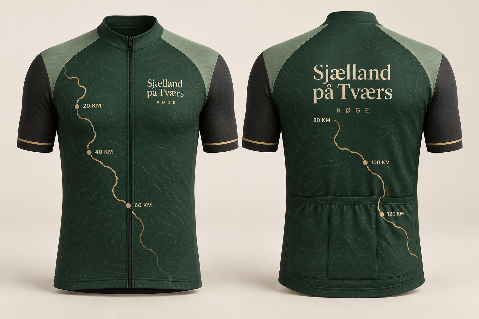 Cykeltrøje · Sjælland på Tværs – illustrativt produktbillede